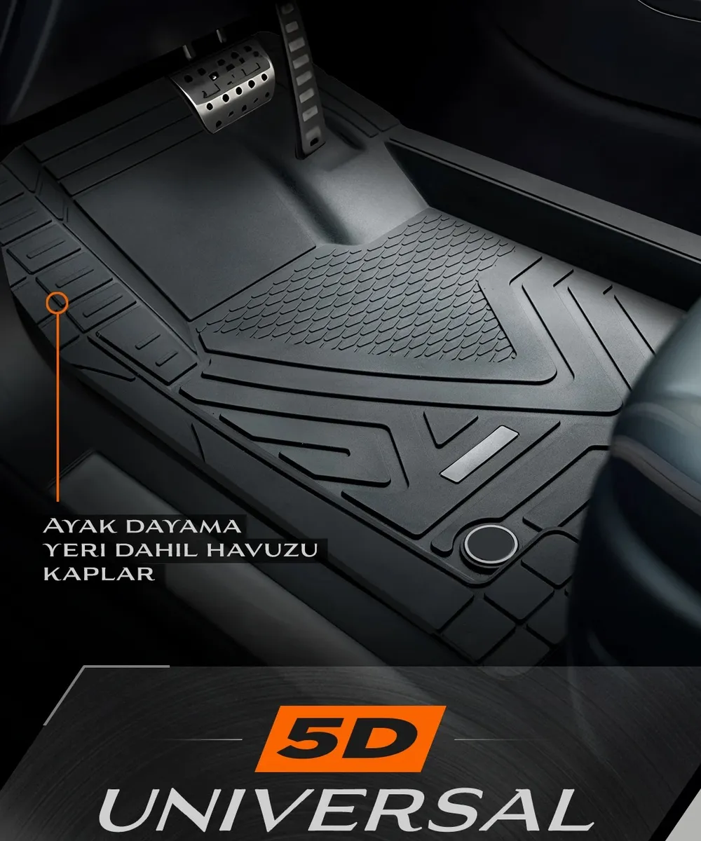 Promats ICON Üniversal Paspas 5D / SİYAH - Üniversal Havuzlu Paspas