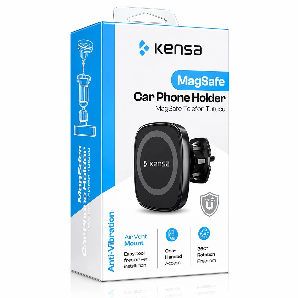 Kensa T-148 Magsafe Uyumlu Araç İçi Telefon Tutucu - Telefon Tutucu