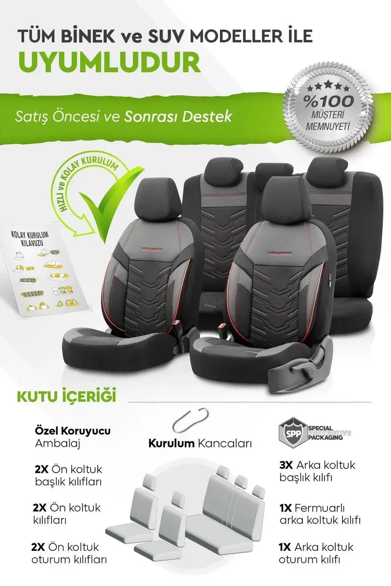 Wimbledon Reflective Design / Universal Oto Koltuk Kılıfı - Binek