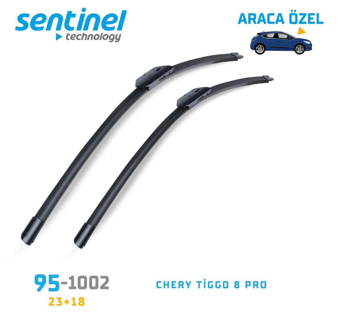Sentinel ÖN Silecek Takım - Chery Tiggo 8 PRO  / 580mm 450mm - Araca Özel Ön Silecek TAKIM