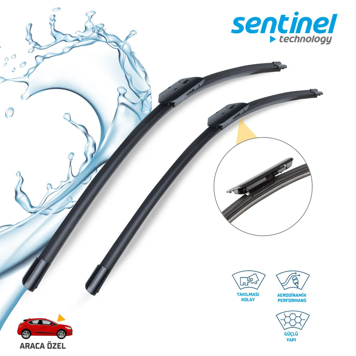 Sentinel ÖN Silecek Takım - Chery Tiggo 8 PRO  / 580mm 450mm - Araca Özel Ön Silecek TAKIM