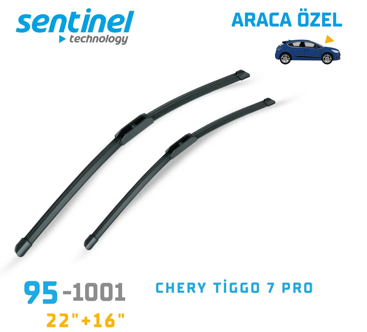 Sentinel ÖN Silecek Takım - Chery Tiggo 7 PRO / 550mm 410mm - Araca Özel Ön Silecek TAKIM