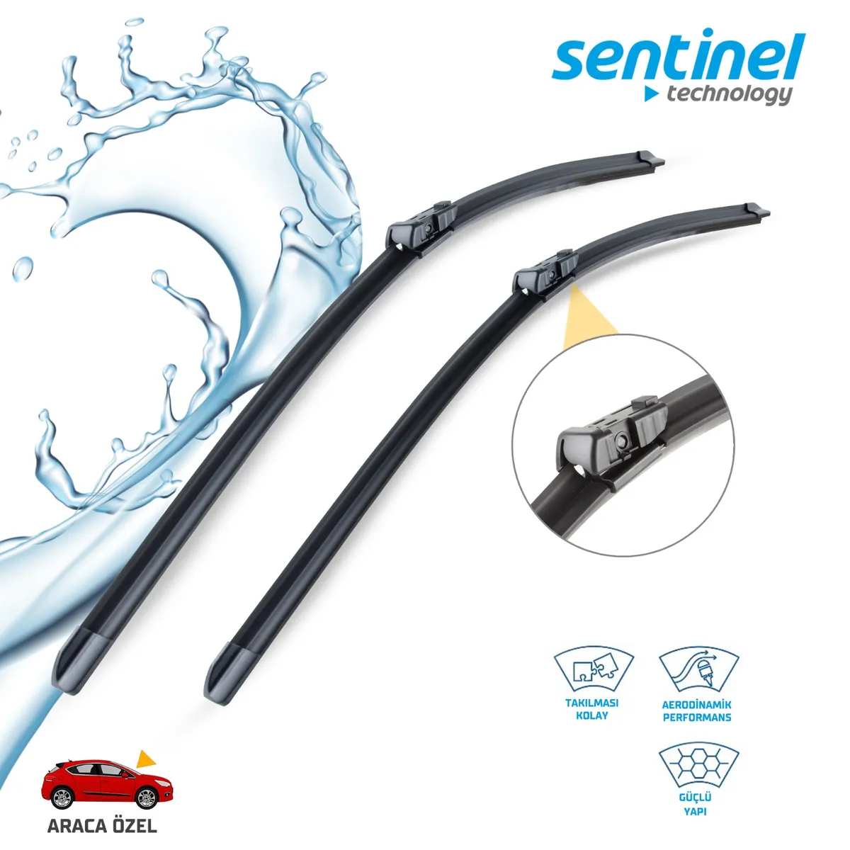 Sentinel ÖN Silecek Takım - Seat Leon 2012-2020 / 600mm 410mm - Araca Özel Ön Silecek TAKIM