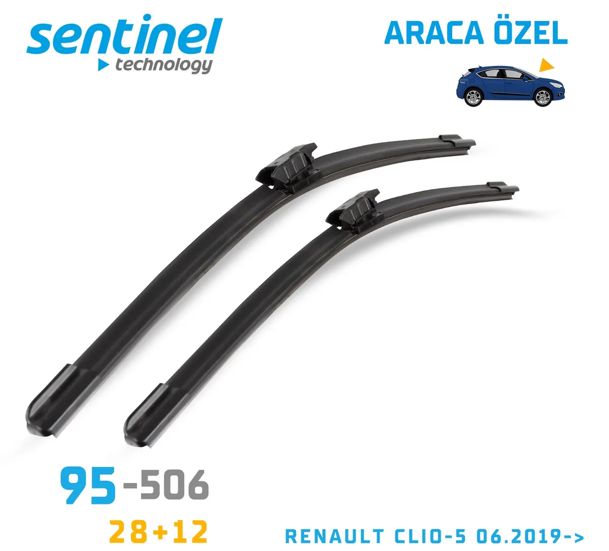Sentinel ÖN Silecek Takım - Renault Captur 2017->  / 700mm 300mm - Araca Özel Ön Silecek TAKIM