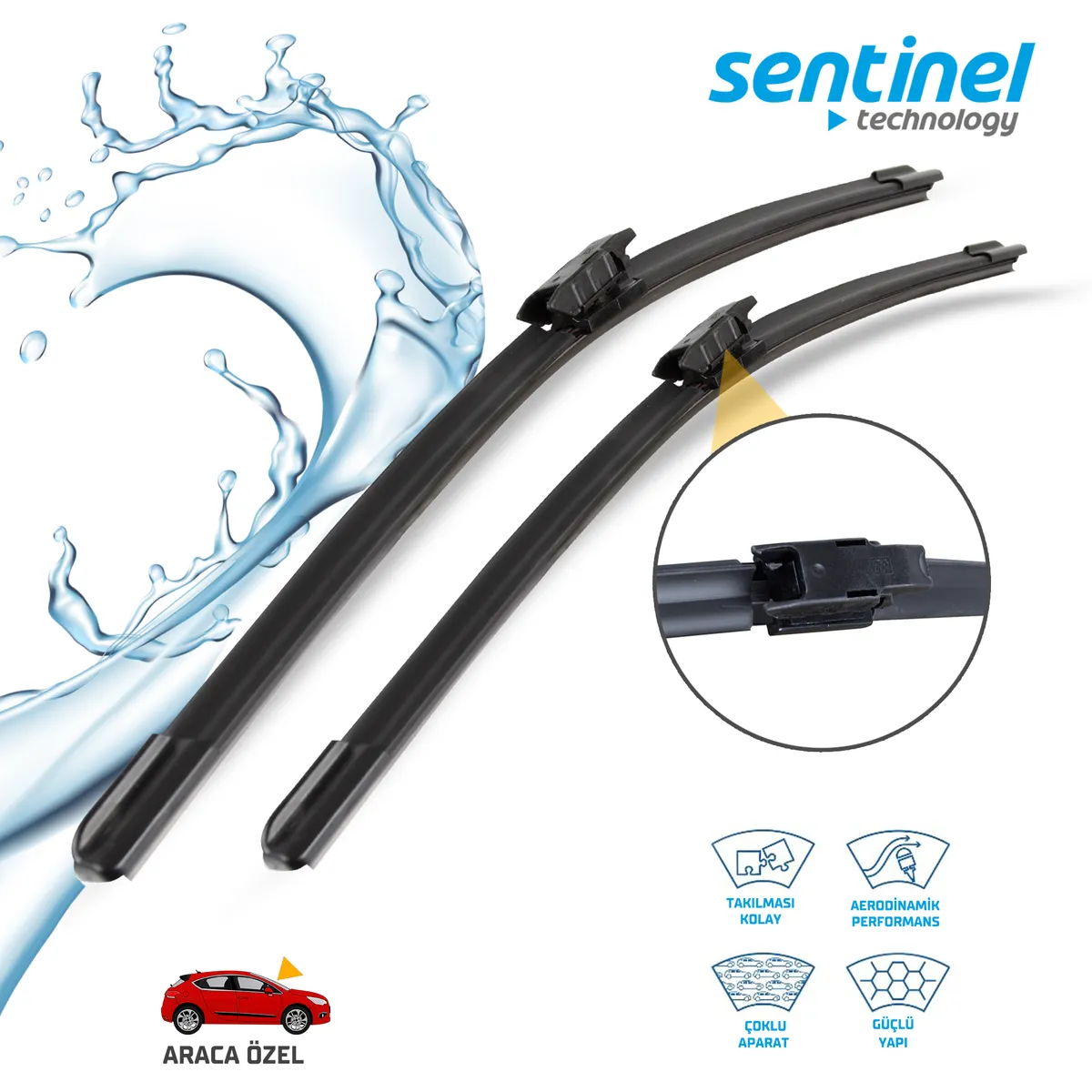 Sentinel ÖN Silecek Takım - Renault Captur 2017->  / 700mm 300mm - Araca Özel Ön Silecek TAKIM