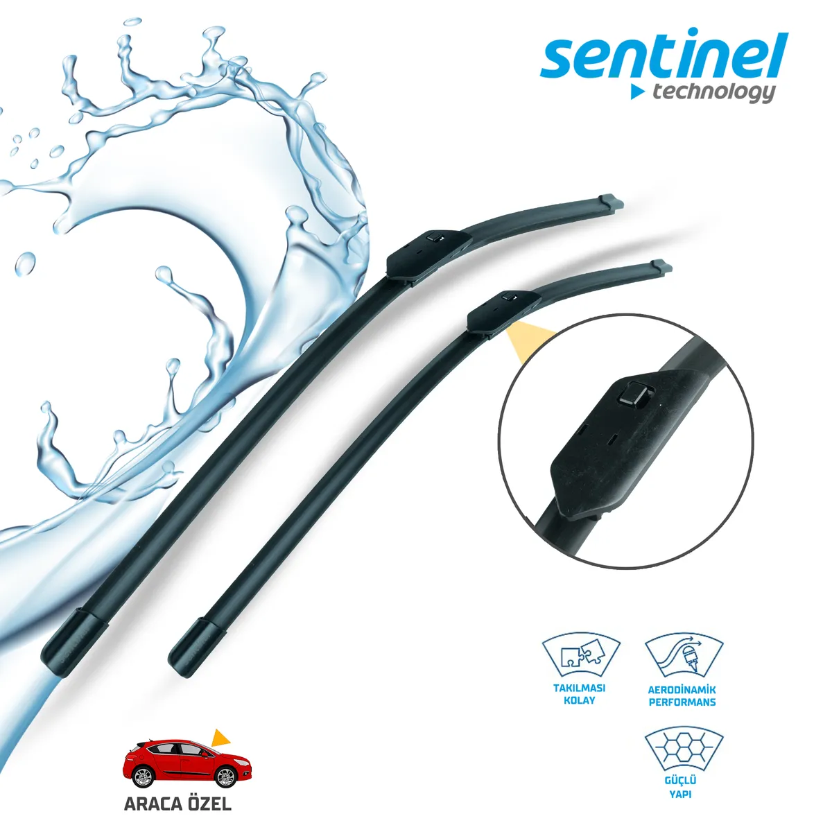 Sentinel ÖN Silecek Takım - AUDI A3 2021 / 650mm 450mm - Araca Özel Ön Silecek TAKIM