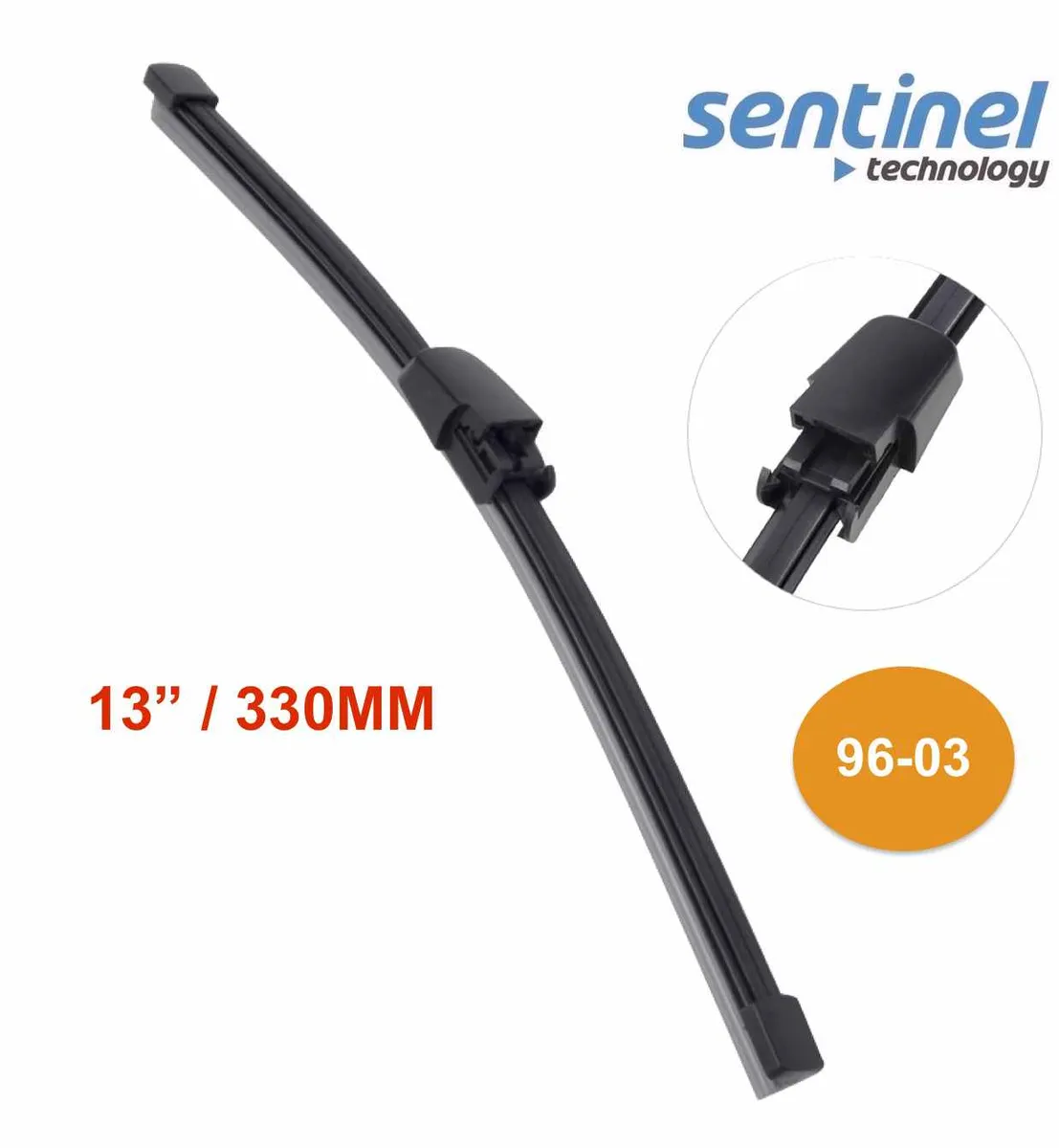 Sentinel Arka Silgi / Golf-5 - 01-09, Tiguan BMW-X3 (F25) 10>, Seat Altea - İbiza 09>, Skoda Fabia 07> / 330mm - Arka Silecek