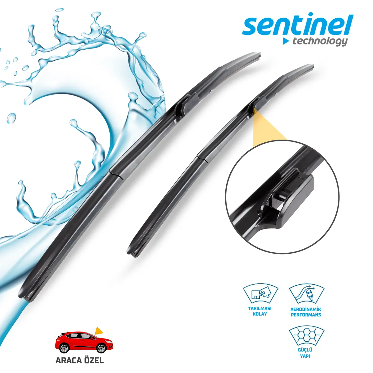 Sentinel Ön Silecek Takım - Honda Crv 2006> / 650mm 430mm - Araca Özel Ön Silecek TAKIM