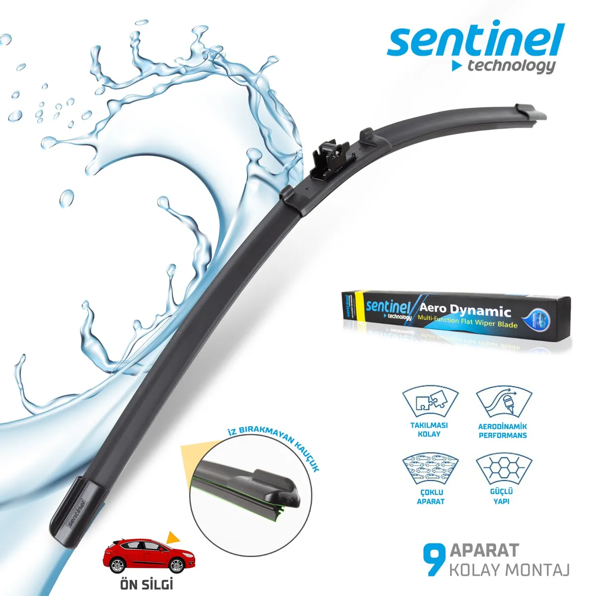 Sentinel Universal Aparatlı Muz Silecek Süpürgesi - 700mm / 1 Adet - Aparatlı Silecek