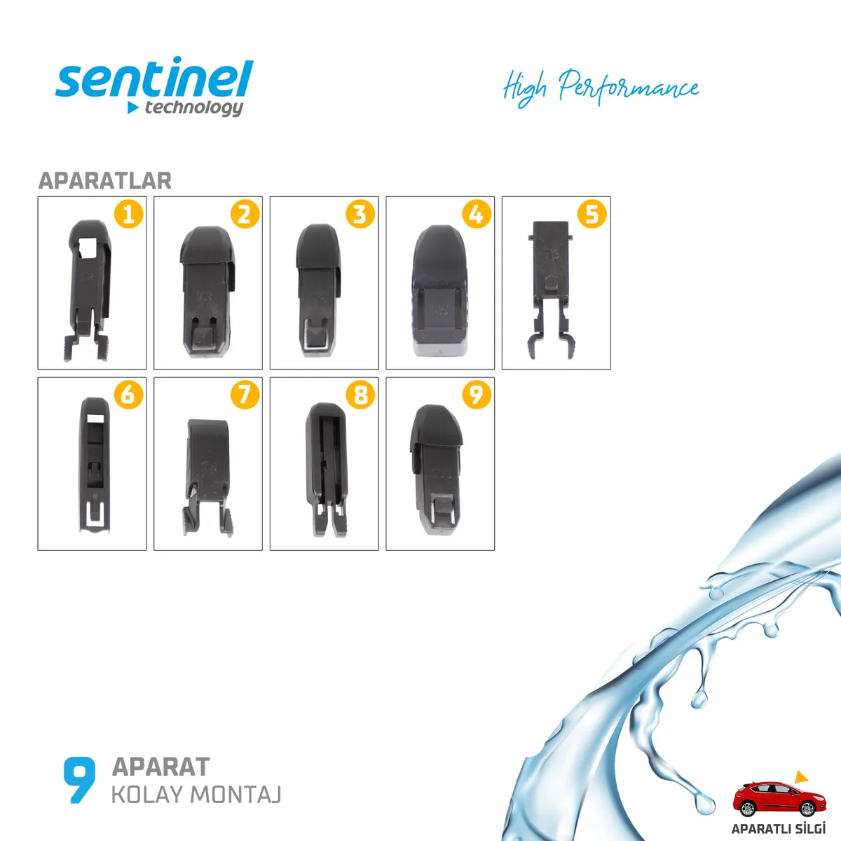 Sentinel Universal Aparatlı Muz Silecek Süpürgesi - 350mm / 1 Adet - Aparatlı Silecek