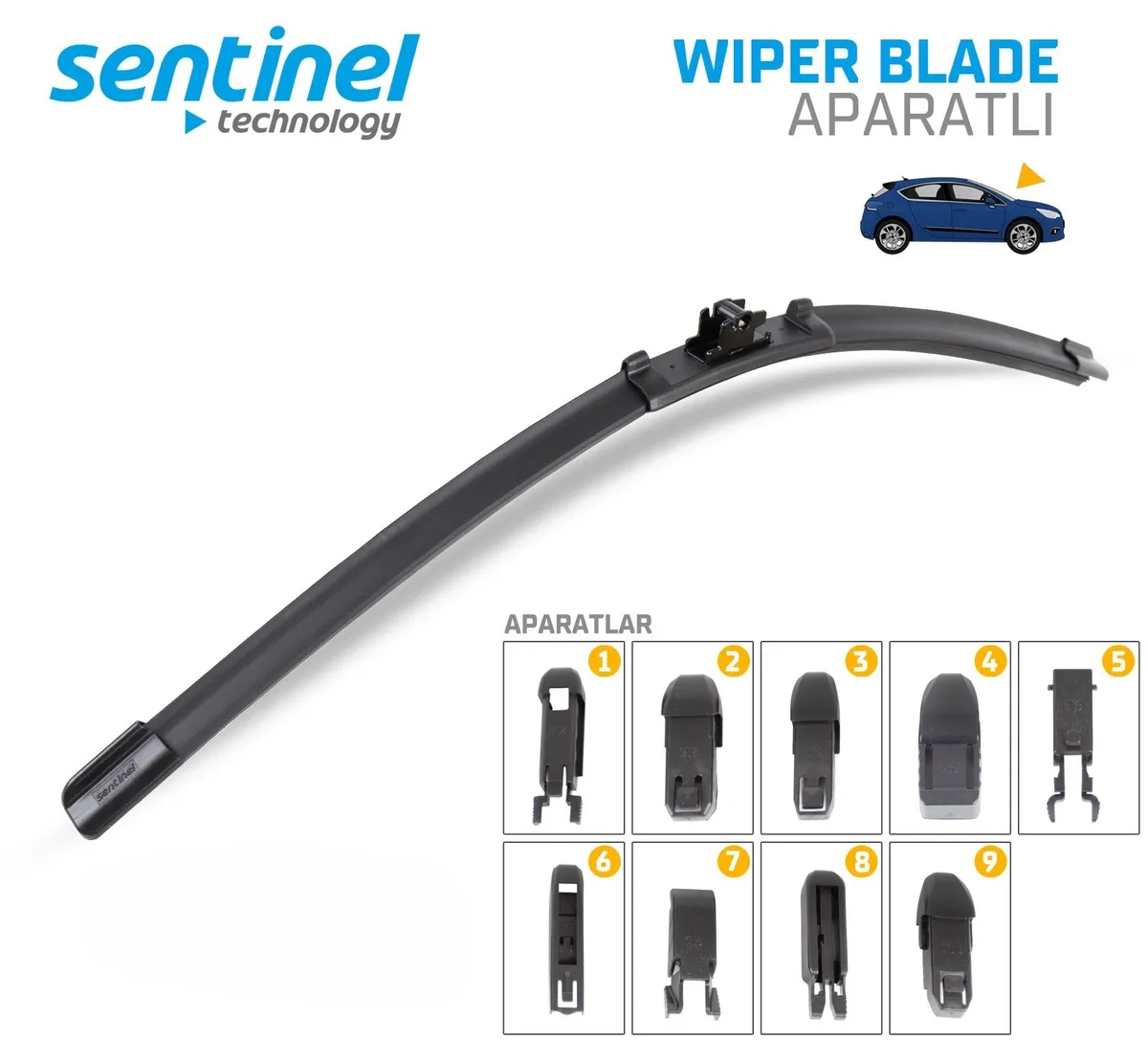 Sentinel Universal Aparatlı Muz Silecek Süpürgesi - 350mm / 1 Adet - Aparatlı Silecek