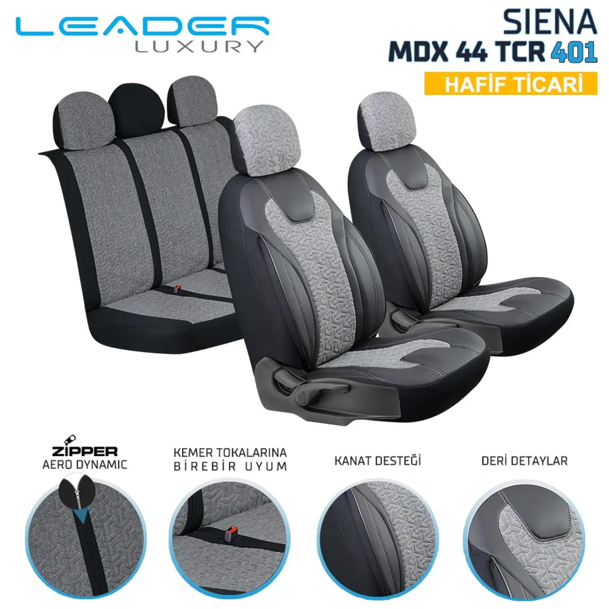 Leader Siena Nakışlı / Universal Oto Koltuk Kılıfı - Ticari