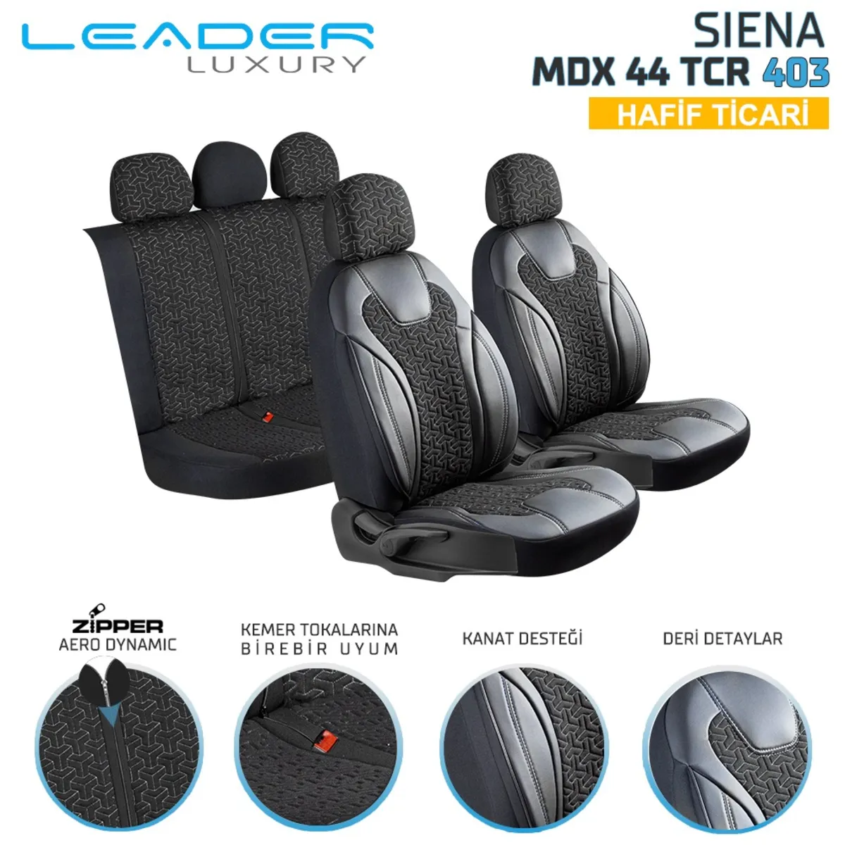 Leader Siena Nakışlı / Universal Oto Koltuk Kılıfı - Ticari