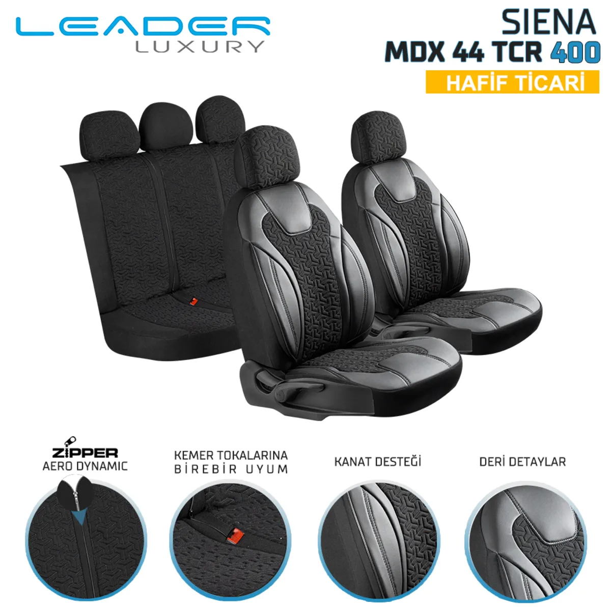 Leader Siena Nakışlı / Universal Oto Koltuk Kılıfı - Ticari
