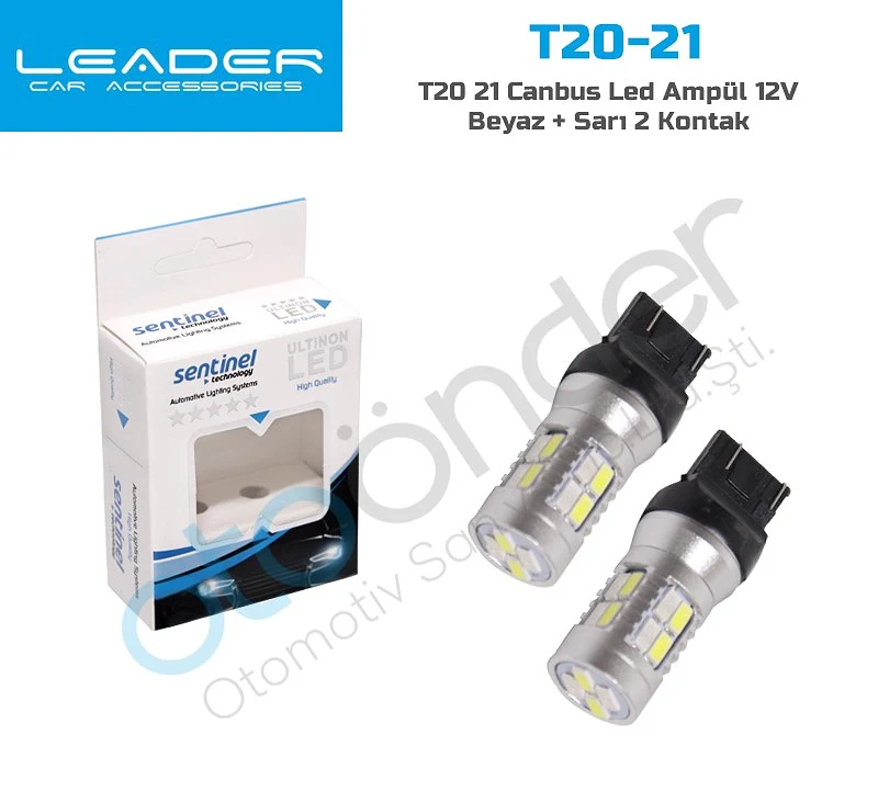 Sentinel T20 Canbus Beyaz & Turuncu Led Ampul - Gündüz LED