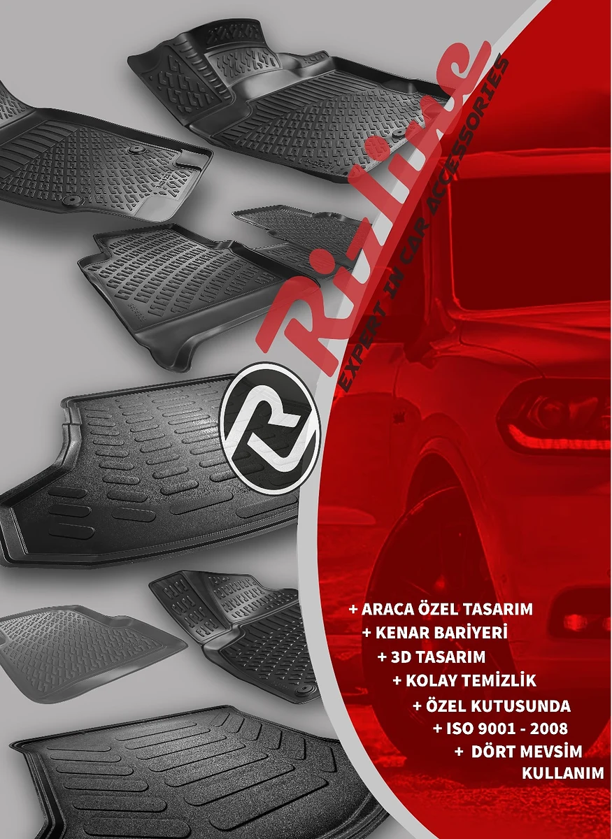 Rizline Ford Focus 4 / 2018 > / 3D Tam Uyumlu Havuzlu Paspas - Tam Uyumlu Paspas (Sahler-Rizline-Lider)