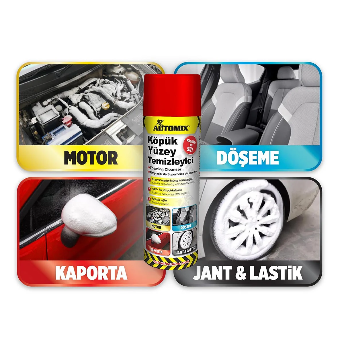 Automix Köpük Yüzey Temizleyici 500 ML - Su Gerektirmez - Genel & Detay Temizlik