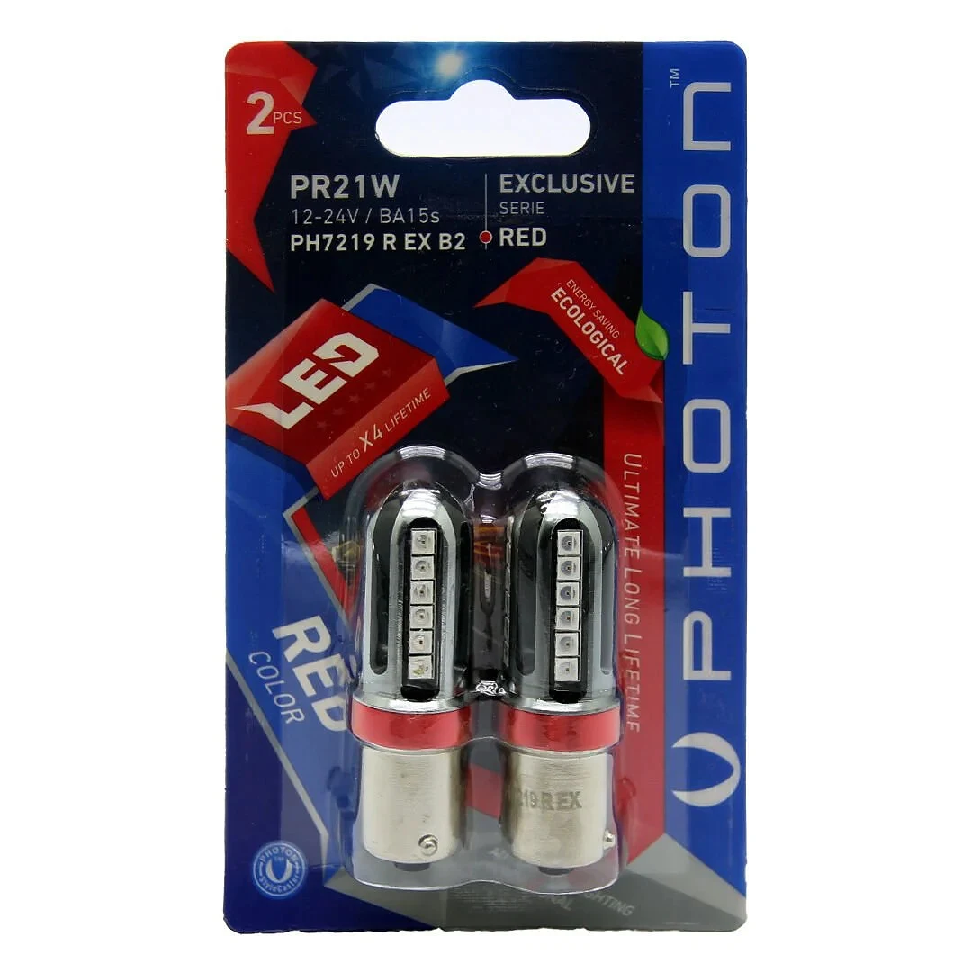 Photon P21W Red (Kırmızı) 93 Ph7219 R Ex B2 - Stop-Gündüz Led