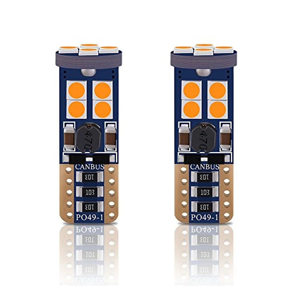 T10 Dipsiz Canbuslu Park Ampulü 12 Ledli – Turuncu - Park LED