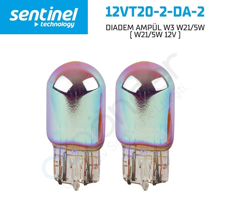 Sentinel T20 BÜYÜK DİPSİZ DIADEM AMPÜL W3 W21/5W- ( W21/5W 12V ) - Park Ampulü - Görsel 2