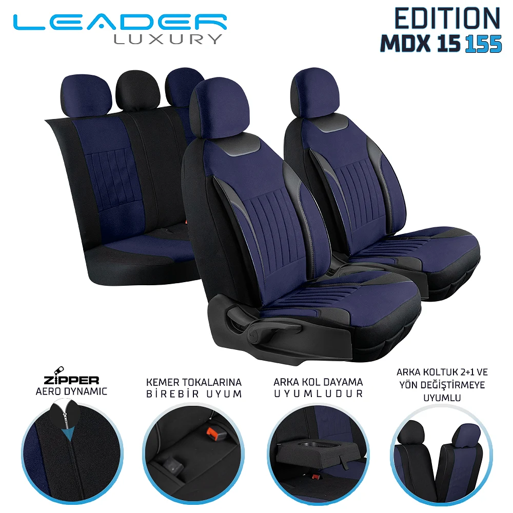 Leader Edition / Tay Tüyü Fermuarlı / Universal Oto Koltuk Kılıfı - Binek