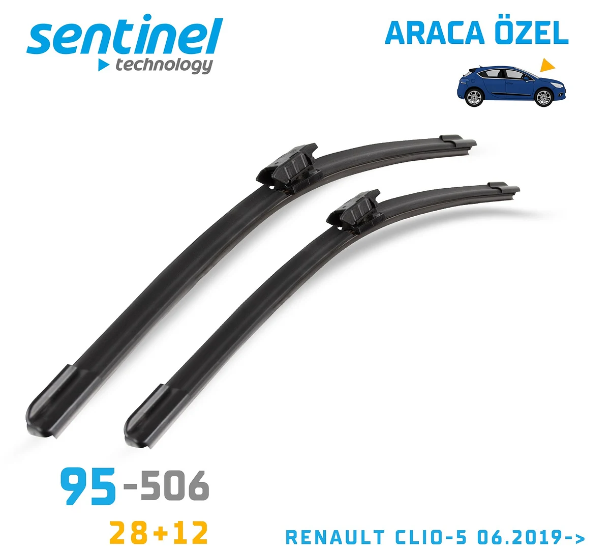 Sentinel ÖN Silecek Takım - Renault Captur 2017->  / 700mm 300mm - Araca Özel Ön Silecek TAKIM - Görsel 3