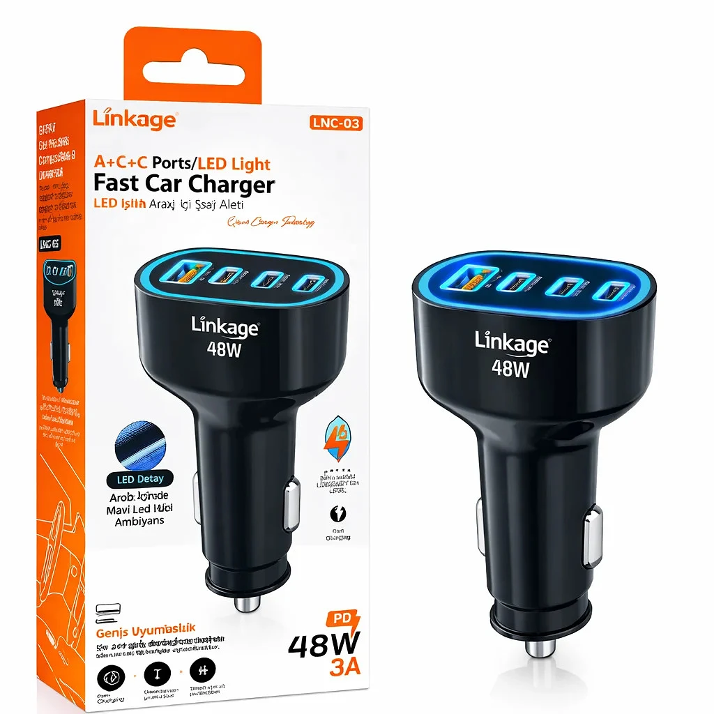 Linkage LNC-03 ACC 4'lü PD Hızlı Çakmaklık Şarj Aleti 48W - Çakmaklık Şarj Aleti - Görsel 2