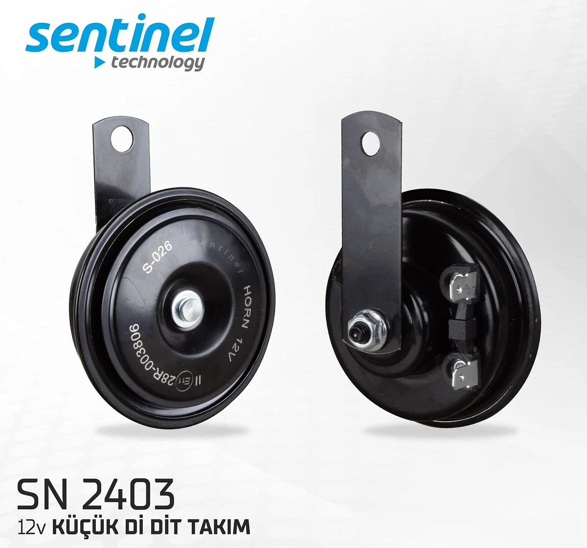 Sentinel KORNA 12V KÜÇÜK Dİ DİT KALIN -İNCE SES SET - Korna