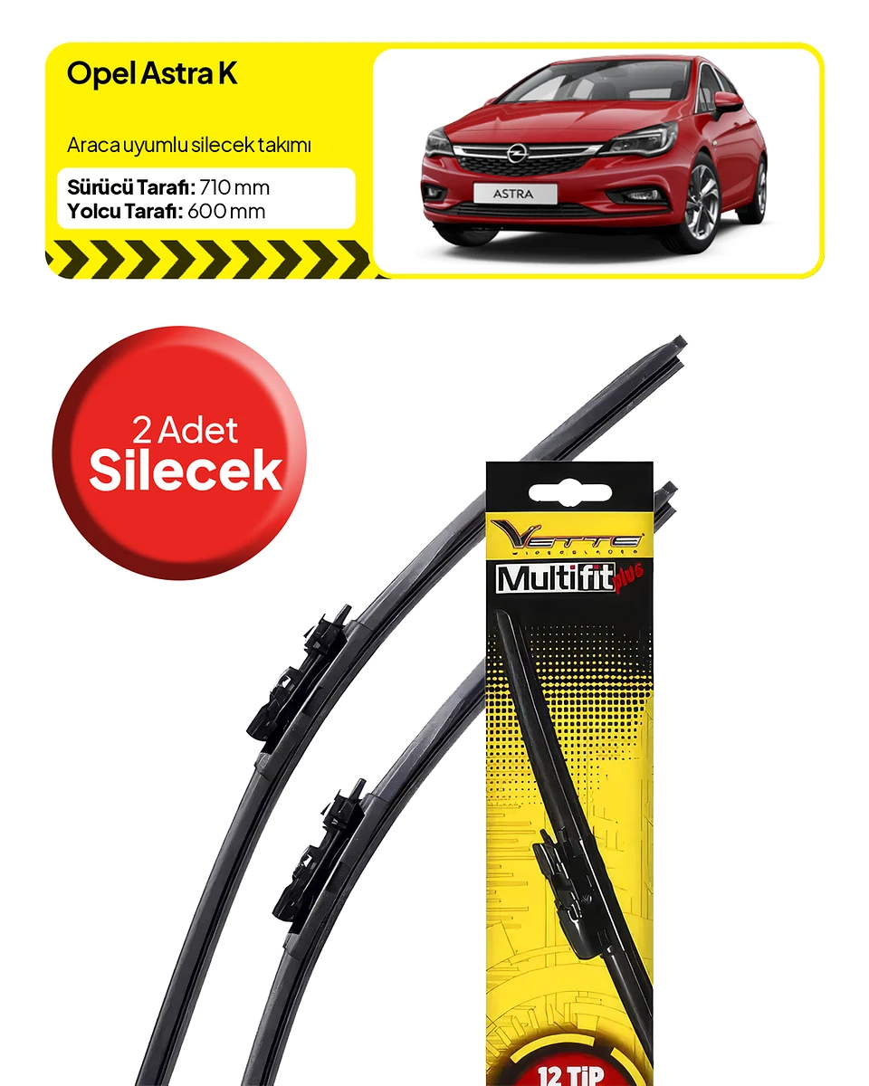 Vette Multifit Opel Astra Ön Silecek Takımı - Araca Özel Ön Silecek TAKIM