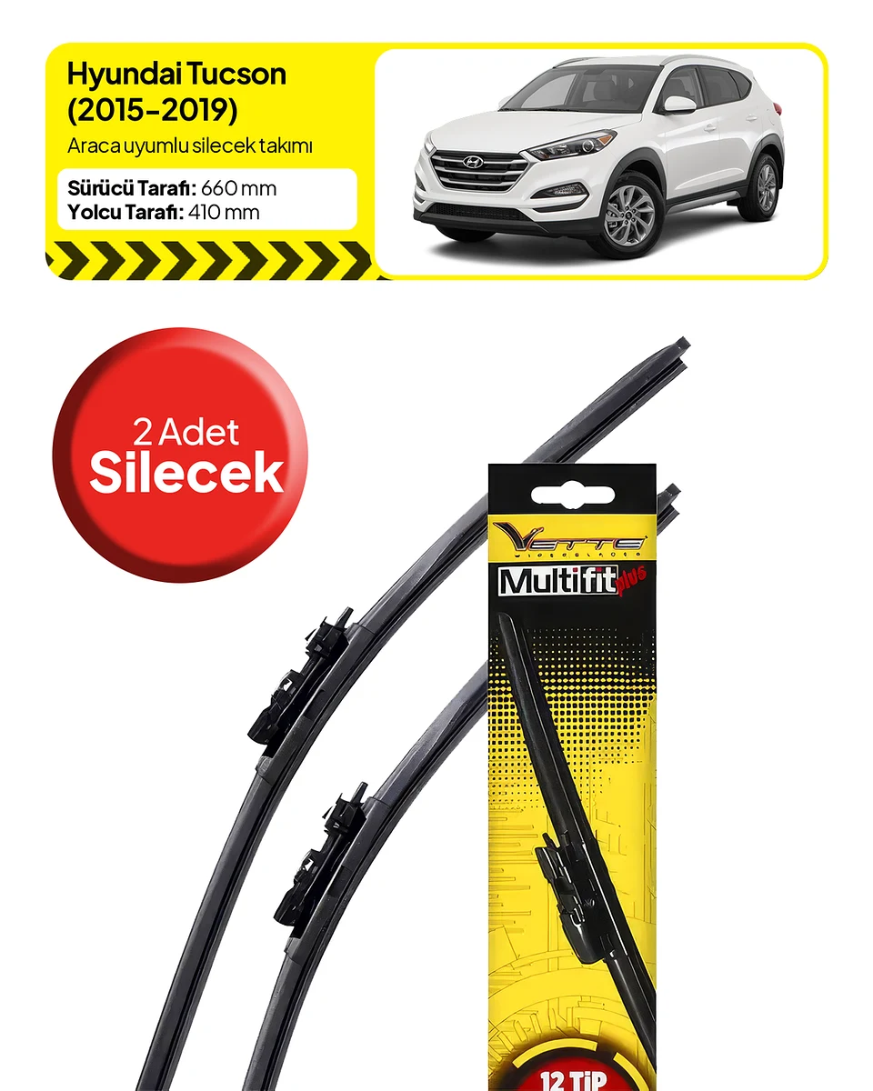 Vette Multifit Hyundai Tucson Ön Silecek Takımı (2015-2019) - Araca Özel Ön Silecek TAKIM