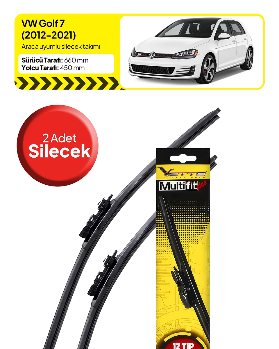 Vette Multifit Volkswagen Golf Ön Silecek Takımı (2012-2021) - Araca Özel Ön Silecek TAKIM