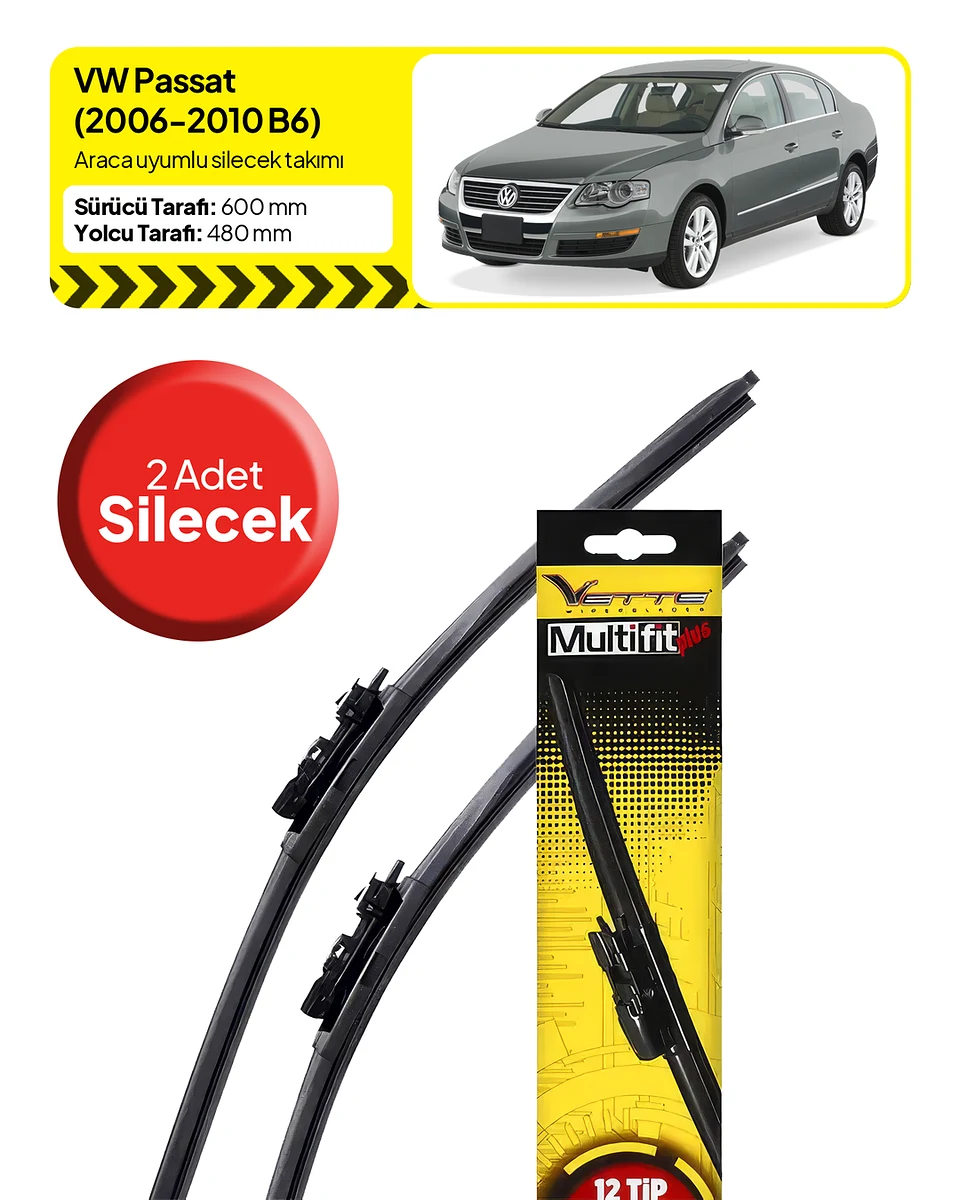 Vette Multifit Volkswagen Passat Ön Silecek Takımı (2006-2010) - Araca Özel Ön Silecek TAKIM