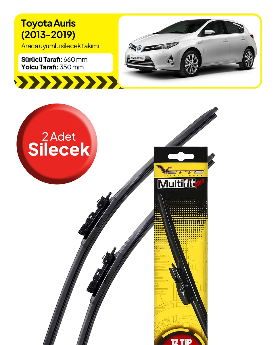 Vette Multifit Toyota Auris Ön Silecek Takımı (2013-2019) - Araca Özel Ön Silecek TAKIM