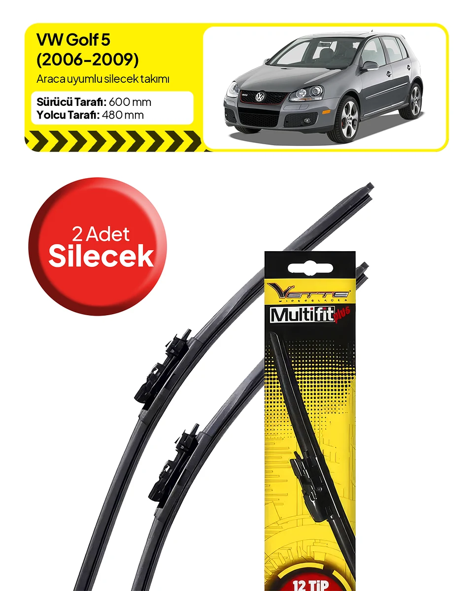 Vette Multifit Volkswagen Golf Ön Silecek Takımı (2006-2009) - Araca Özel Ön Silecek TAKIM