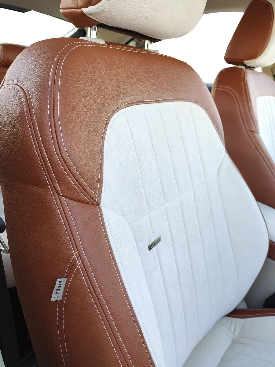 Skoda Superb 2015-2022 Özel Dikim Oto Kılıf - Taba / Bej - Özel Dikim Oto Kılıf - Görsel 4