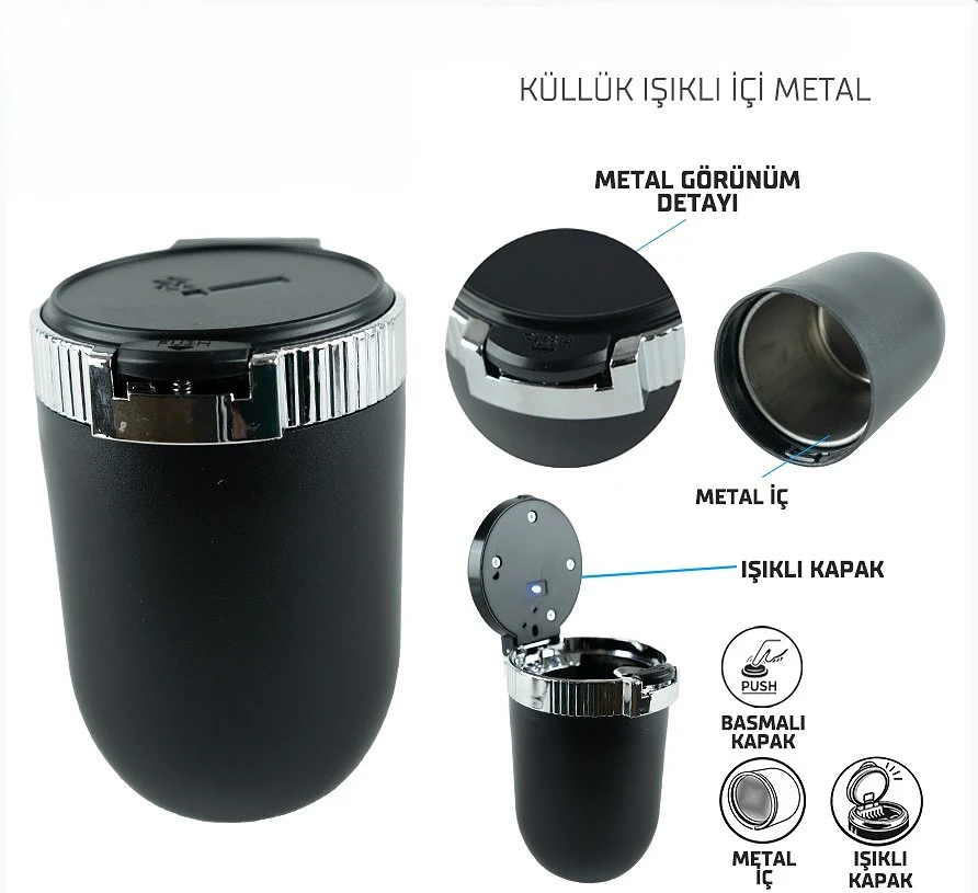 Wi̇mbledon Işıklı Küllük Metal iç Hazne - Küllük