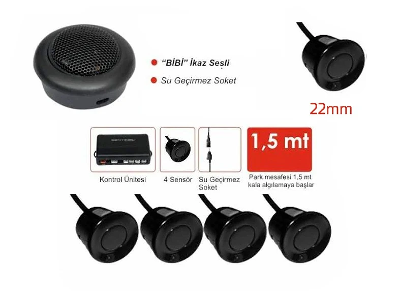 Sentinel Bip Ses İkazlı Park Sensörü - Siyah 22 mm - Park Sensörü - Görsel 2