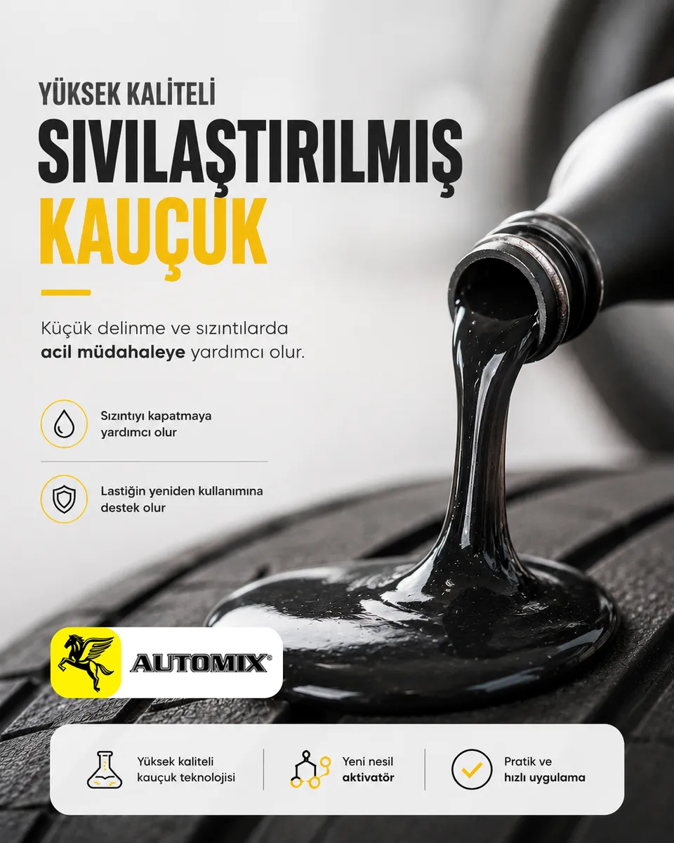 Automix Premium Patlak Lastik Tamir Spreyi 400 ML - 420 Gr. Sıvı Kauçuk - Lastik Tamir Kiti