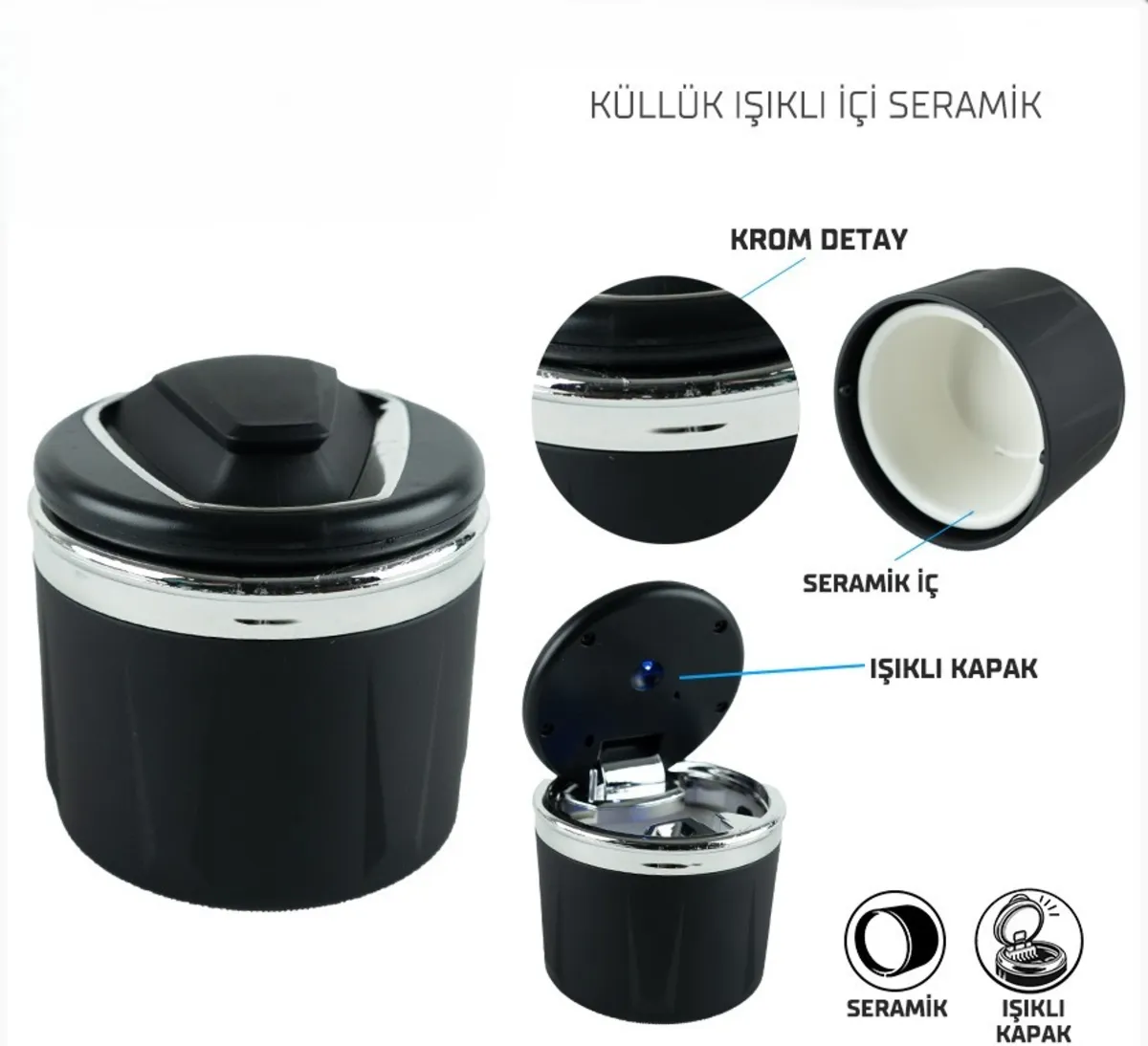 Wi̇mbledon ışıklı Küllük Porselen iç bölüm - Küllük