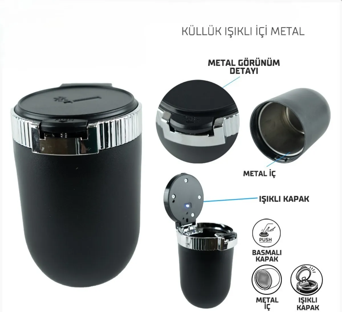 Wi̇mbledon Işıklı Küllük Metal iç Hazne - Küllük