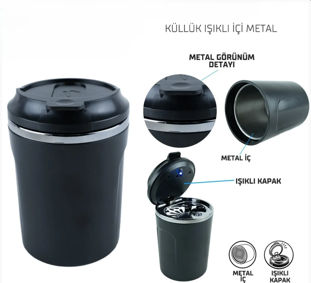 Wi̇mbledon Işıklı Küllük Metal iç Hazne - Küllük
