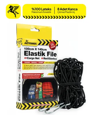 Automix Elastik Bagaj Filesi 50x60 cm (Maks. 100x140 cm) Siyah Bagaj Lastiği