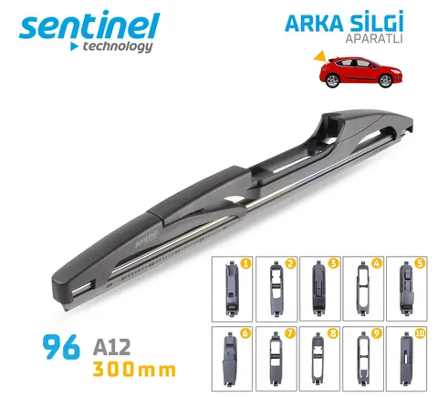 Sentinel Universal Aparatlı Araba Arka Silecek - 300mm / 1 Adet - Arka Silecek