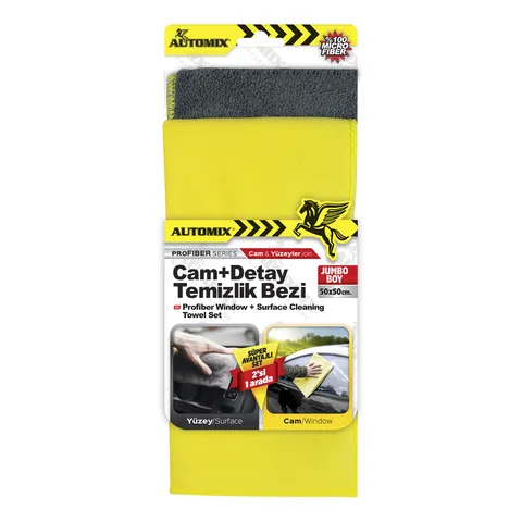 Automix Profiber Cam + Detay  Temizlik Bezi - Mikrofiber Bez