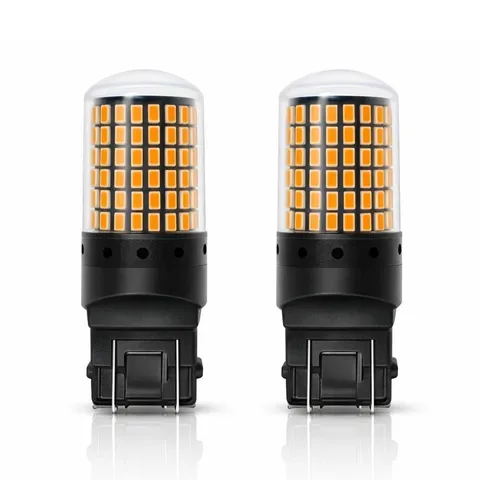 T20 144 Led Çift Flament W21/5w Led Sinyal Stop Ampulü 12v / Turuncu - Gündüz LED