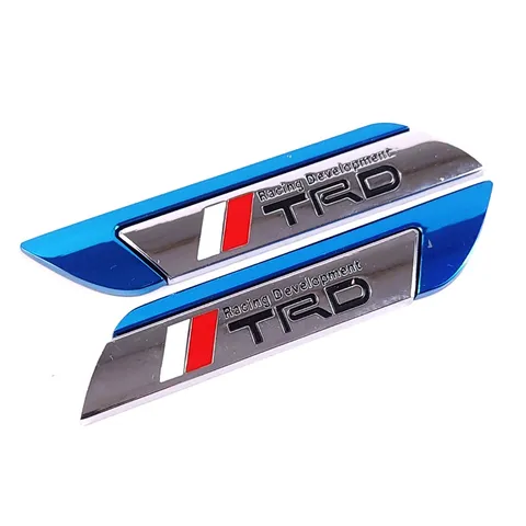Metal Gümüş TRD Bıçak Model Oto Arma Sticker / 2 Adet Mavi - Arma & Sticker
