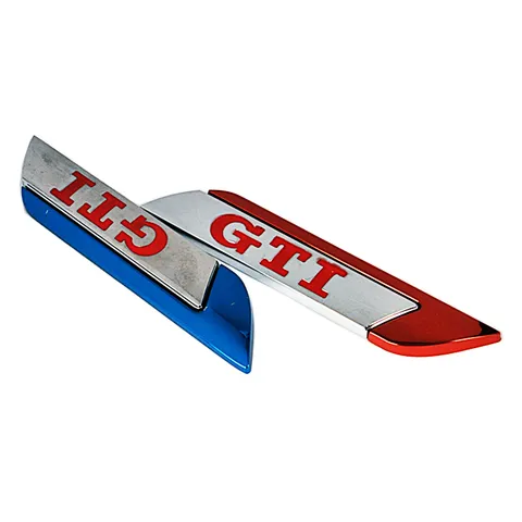 Metal Gümüş GTI Bıçak Model Oto Arma Sticker / 2 Adet Kırmızı - Arma & Sticker