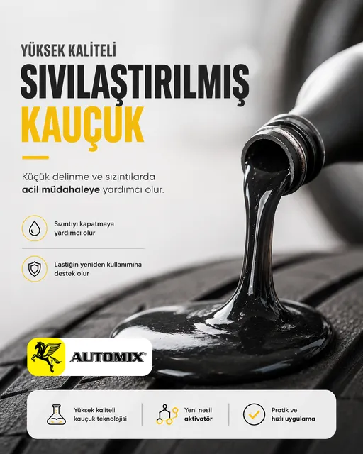 Automix Premium Patlak Lastik Tamir Spreyi 400 ML - 420 Gr. Sıvı Kauçuk - Lastik Tamir Kiti - Görsel 2