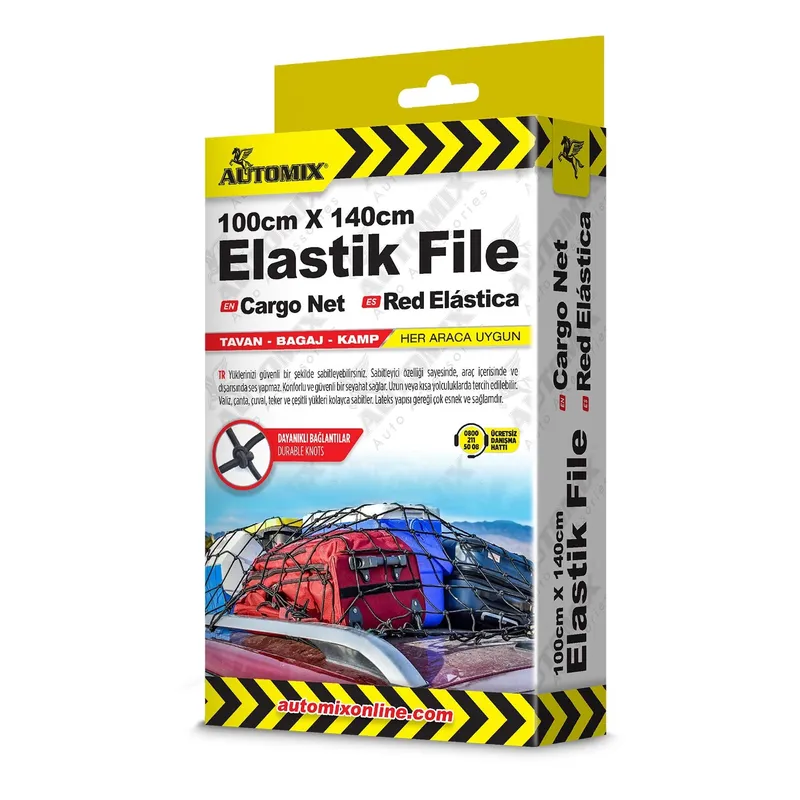 Automix Elastik Bagaj Filesi 50x60 cm (100x140 cm'ye Genişler) Siyah ile Bagaj Düzeni
