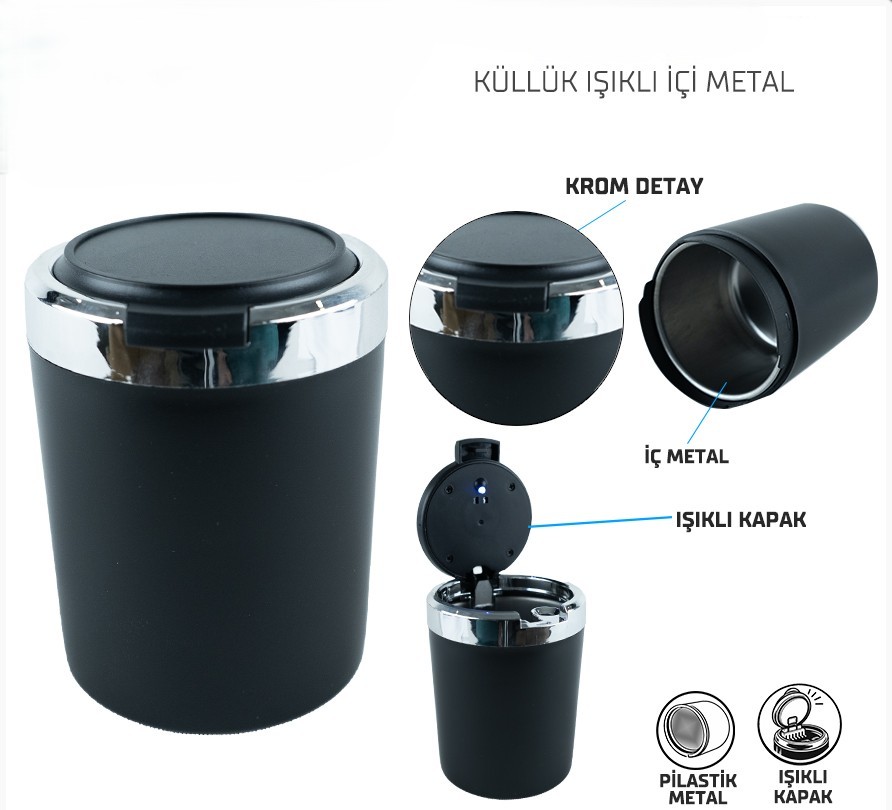 Wi̇mbledon Işıklı Küllük Metal iç Hazne - Küllük - Görsel 2